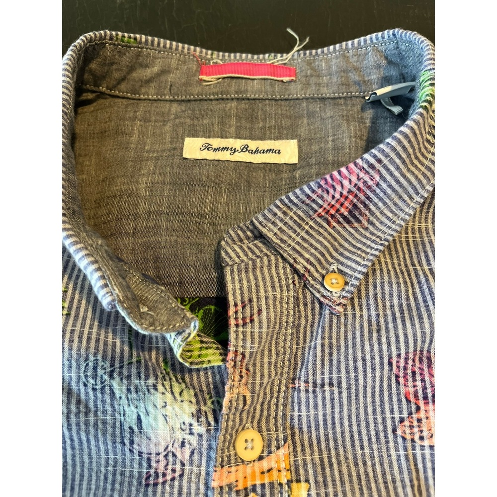 Tommy Bahama‎ Mens Short Sleeve Button Down Shirt Beach Print  Casual - Picture 5 of 13